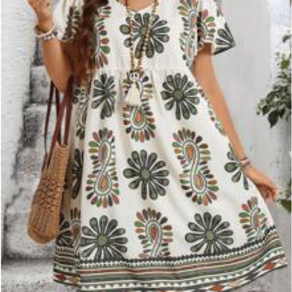 Bohemian Floral Print Dress
